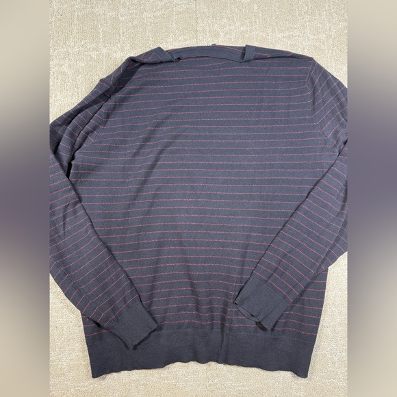J. Crew Striped Knit Cotton Cashmere Blend Crew Neck Long Sleeve Sweater Sz L - Picture 6 of 6